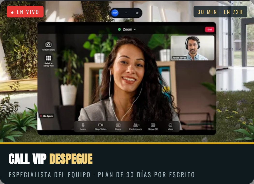 Call VIP Despegue — 30 minutos con un especialista, en 72h
